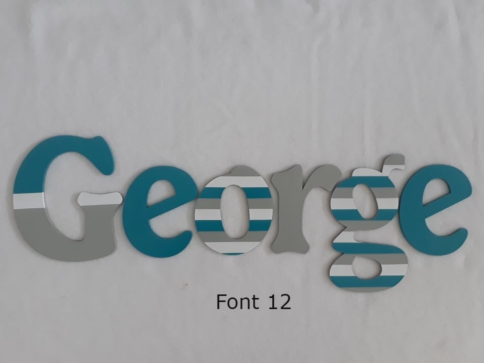 Personalised Names - 10cm high for the uppercase letter - George design and colour.