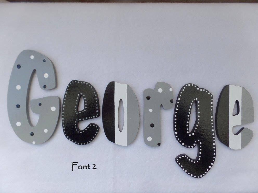 Personalised Names - 20cm high for the uppercase letter - George design and colour.