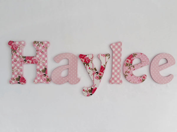 Floral letters - Made to order - 15cm high for the uppercase letter with proportionate lowercase letters.