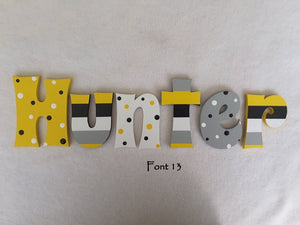 Personalised Names - 20cm high for the uppercase letter - Hunter design and colour.