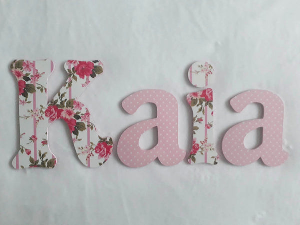 Floral  letters - Made to order - 20cm high for the uppercase letter with proportionate lowercase letters.