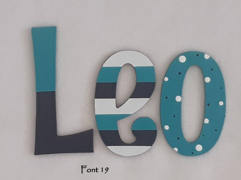 Personalised Names - 15cm high for the uppercase letter - Leo design and colour.