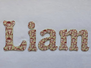 Monkey letters - Made to order - 15cm high for the uppercase letter with proportionate lowercase letters.