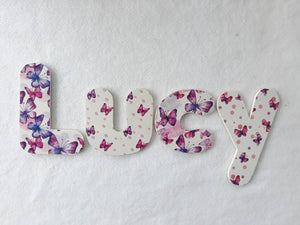 Butterfly letters - Made to order - 20cm high for the uppercase letter with proportionate lowercase letters.