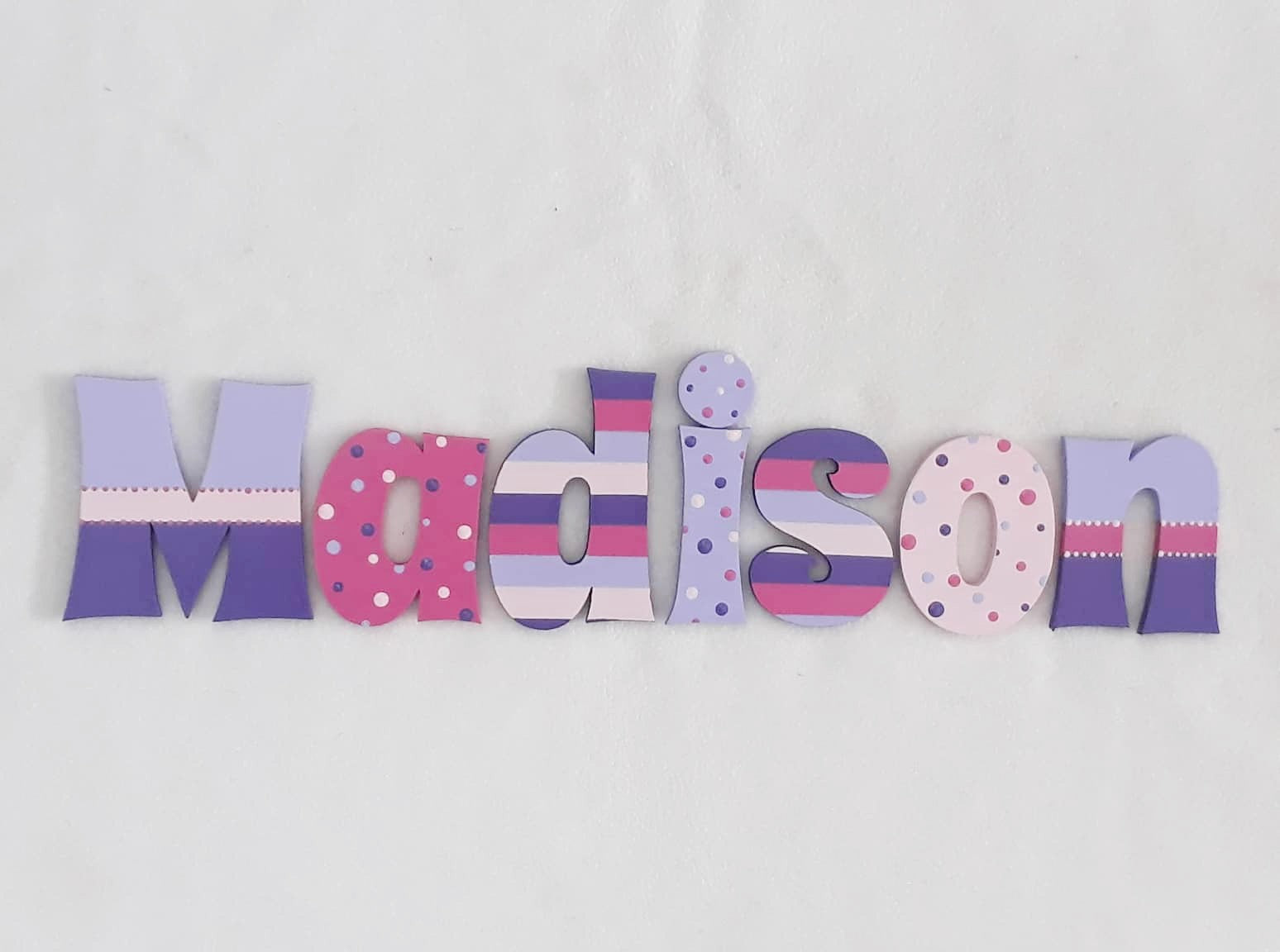 Personalised Names - 10cm high for the uppercase letter - Madison design and colour.