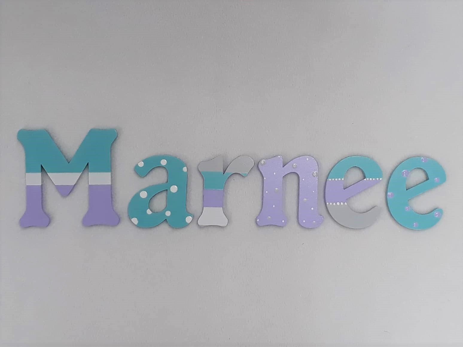 Personalised Names - 20cm high for the uppercase letter - Marnee design and colour.