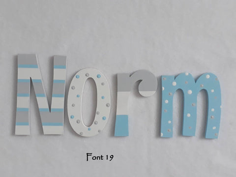 Personalised Names - 20cm high for the uppercase letter - Norm design and colour.