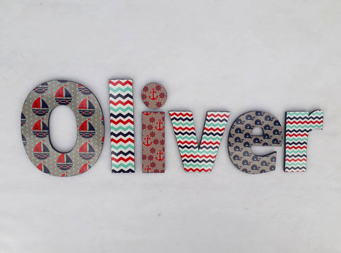 Nautical letters - Made to order - 20cm high for the uppercase letter with proportionate lowercase letters.