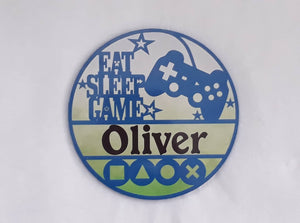 Gaming themed name plaque - Made to order in any name.