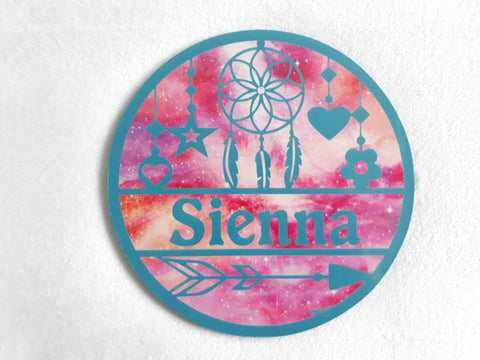 Dream catcher themed name plaque - Made to order in any name.