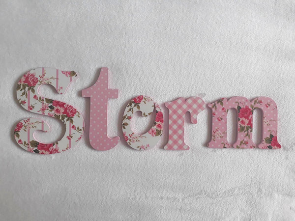 Floral  letters - Made to order - 20cm high for the uppercase letter with proportionate lowercase letters.