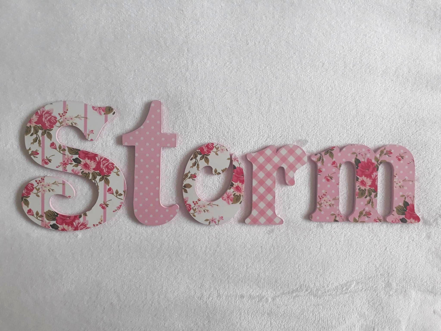 Floral letters - Made to order - 15cm high for the uppercase letter with proportionate lowercase letters.