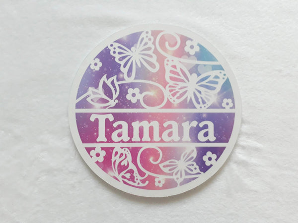 Butterfly themed name plaque - Made to order in any name.