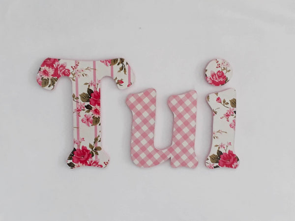 Floral letters - Made to order - 15cm high for the uppercase letter with proportionate lowercase letters.