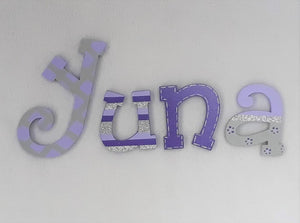 Personalised Names - 10cm high for the uppercase letter - Yuna design and colour.