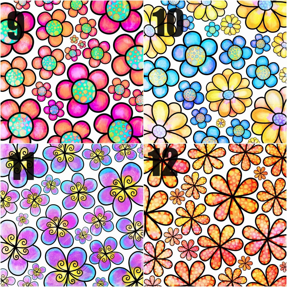 Doodle flower letters - Made to order - 15cm high for the uppercase letter with proportionate lowercase letters.